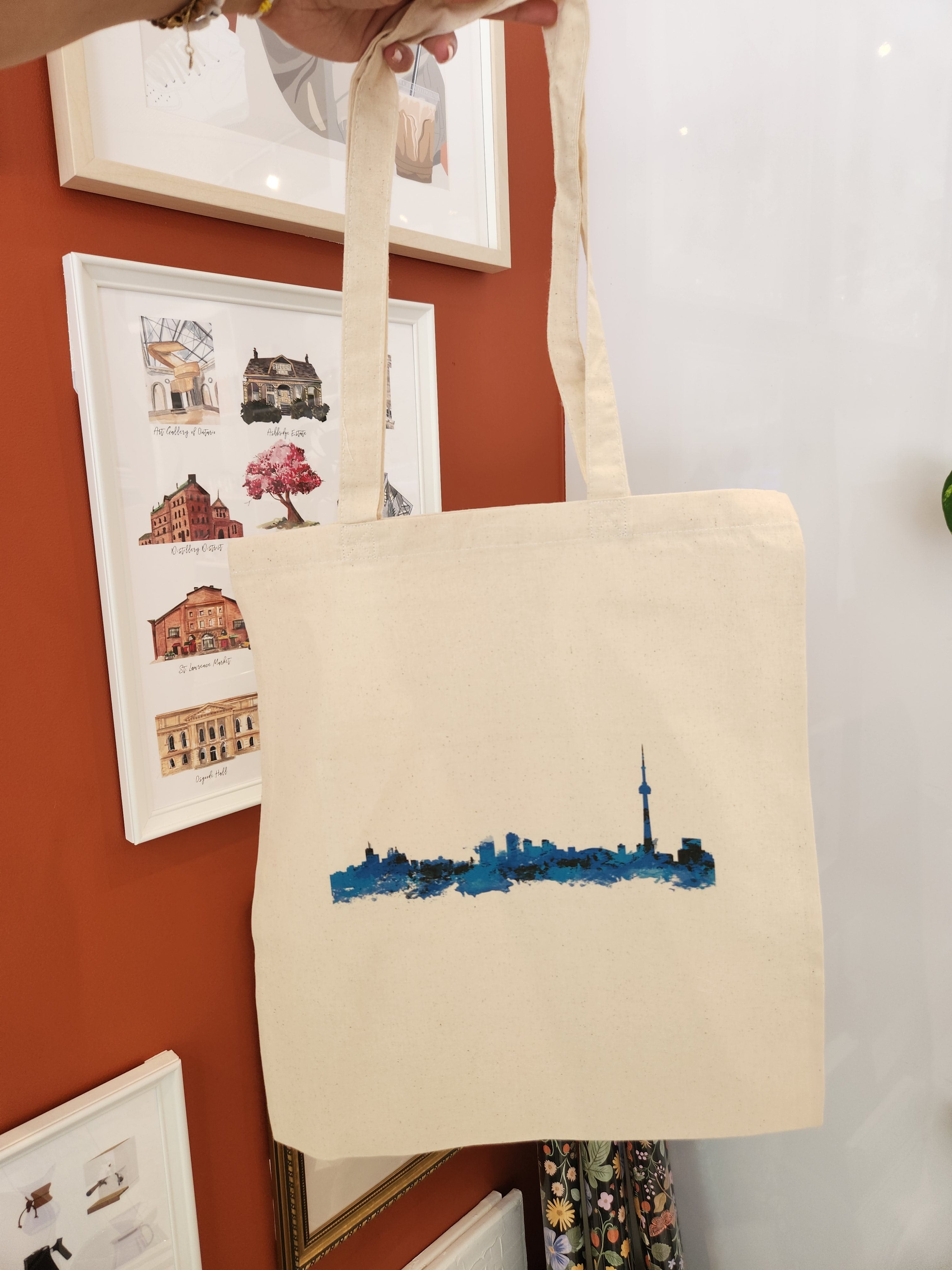 Tote Bag Toronto Watercolour Skyline SnaptureThis