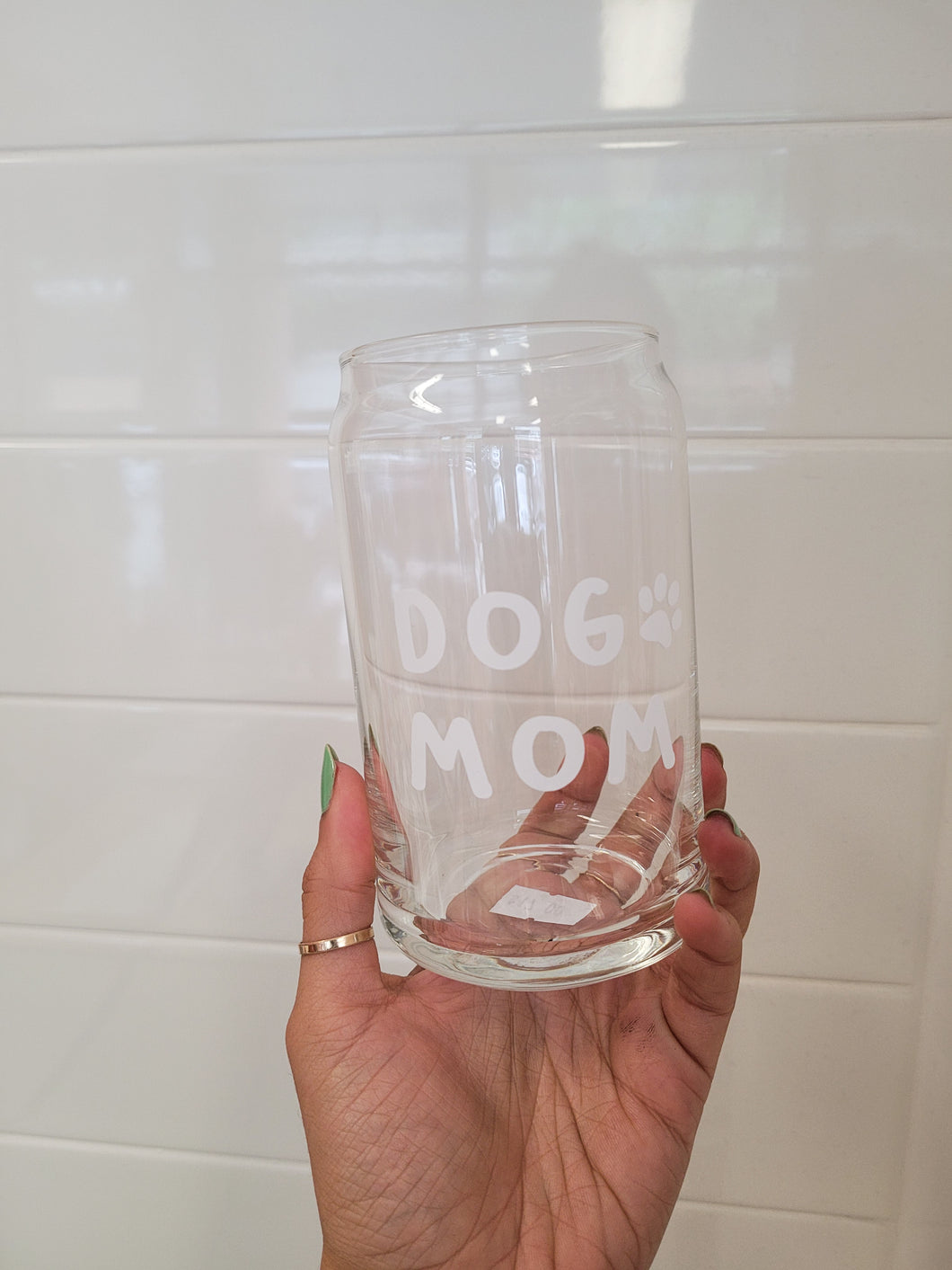 Dog Mom Glass Cup