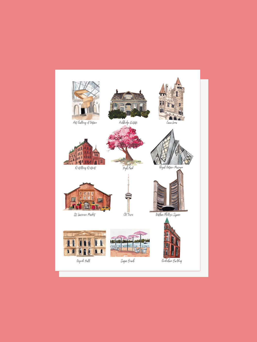 Toronto Landmarks - Greeting Card