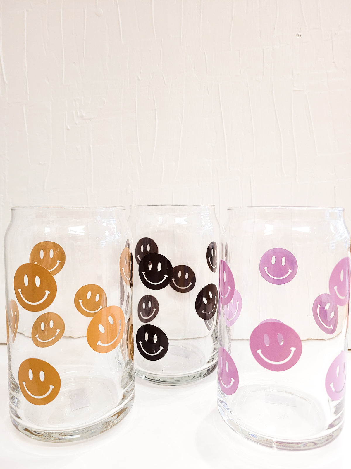 Purple Smile Glass Cup
