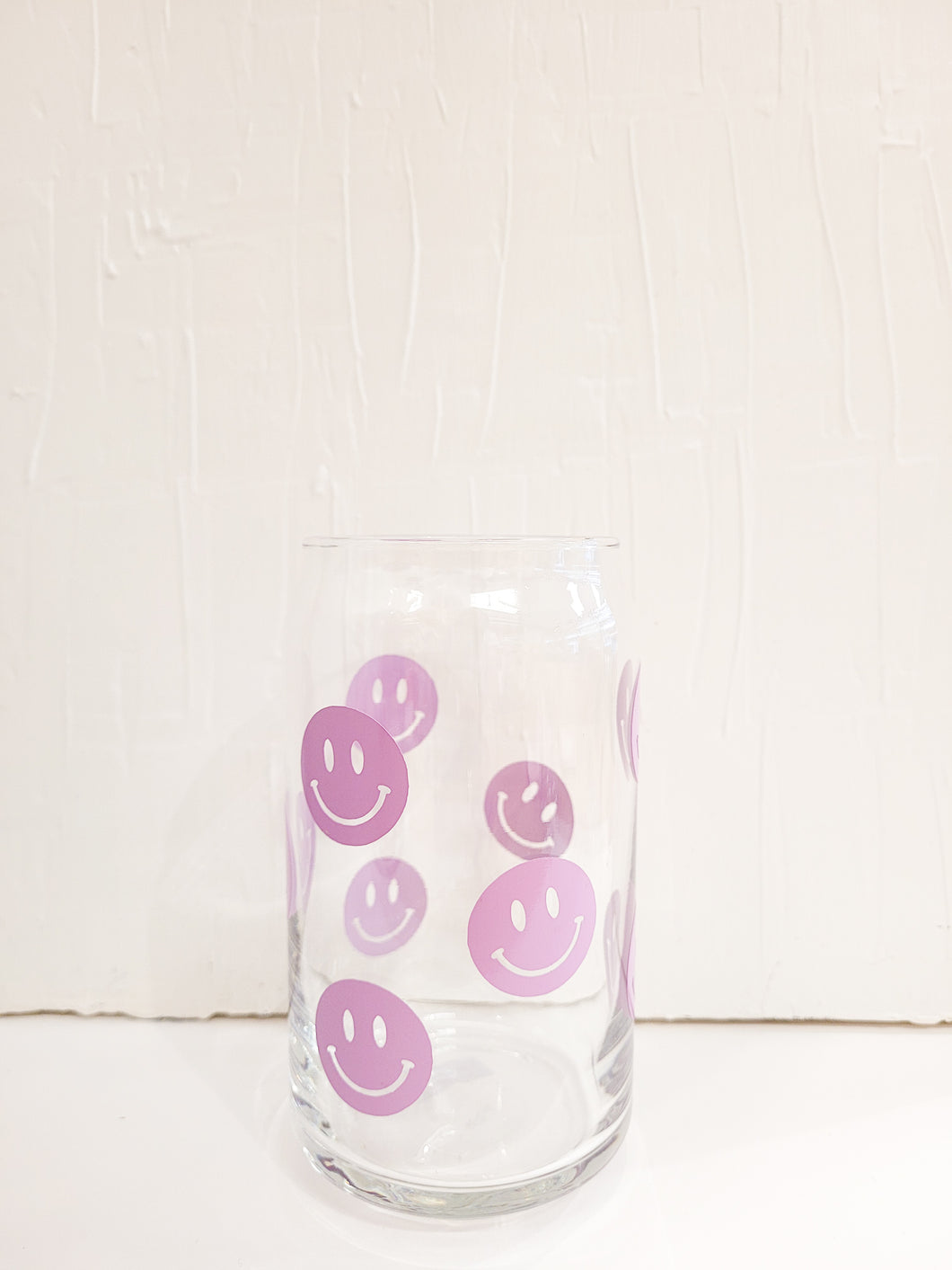 Purple Smile Glass Cup