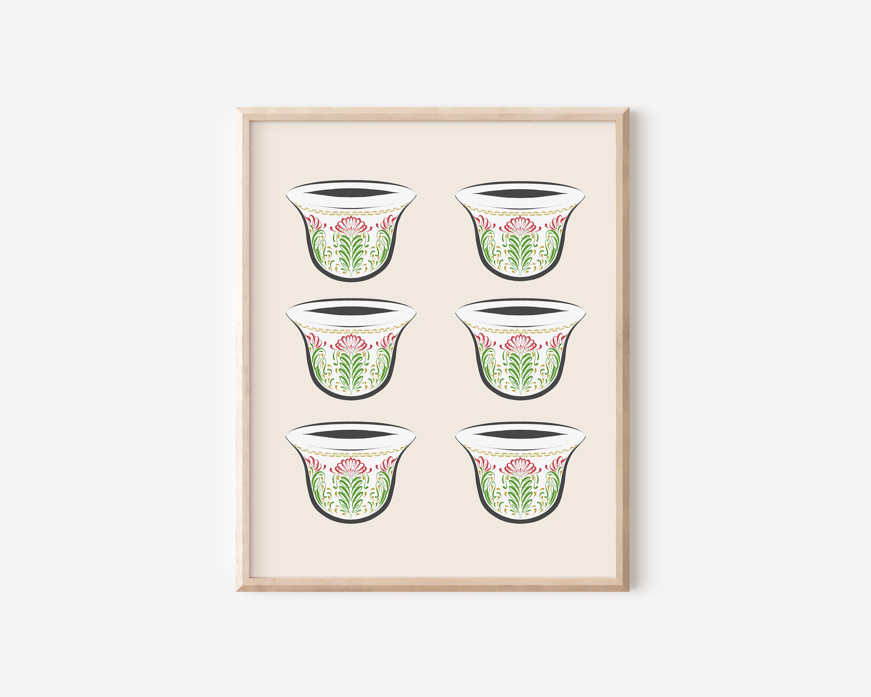 ARABIC COFFEE CUPS PRINT