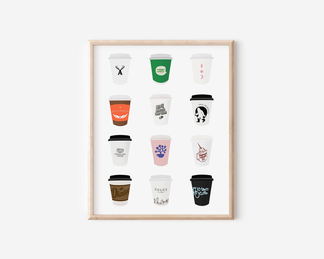 LOS ANGELES / SOCAL Coffee Shops Print V1