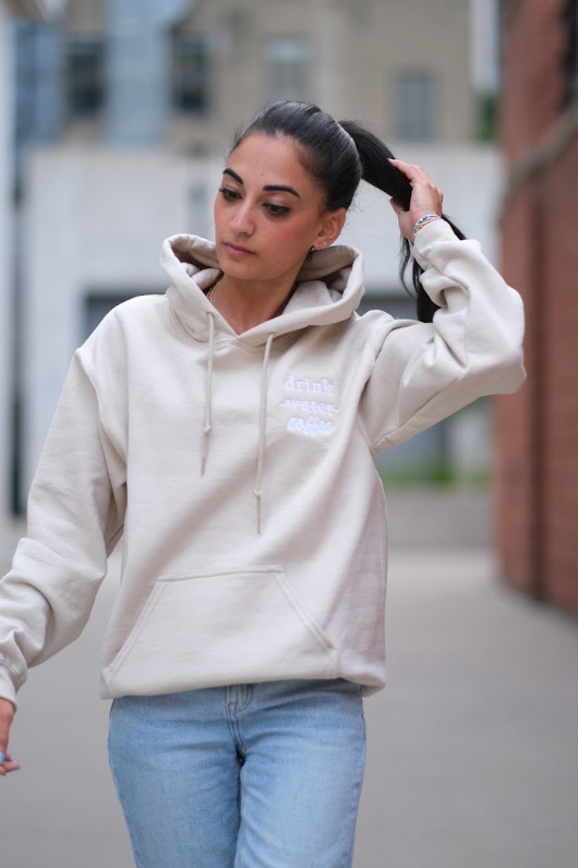 Drink Coffee Embroidered Hoodie