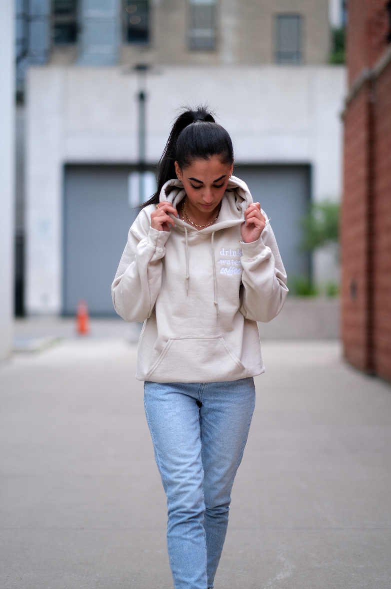 Drink Coffee Embroidered Hoodie
