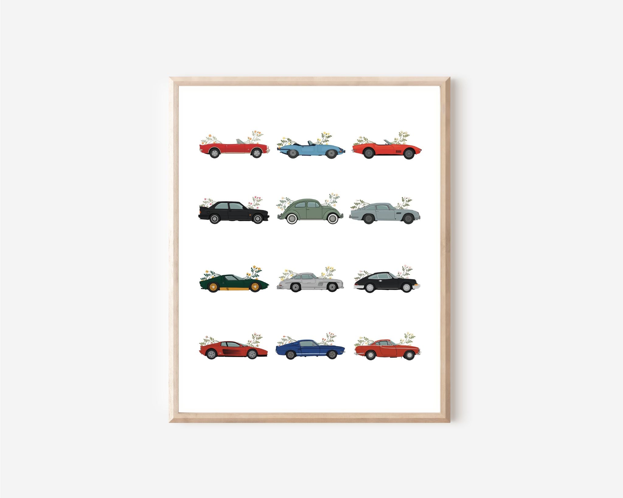Cars & Flower Print