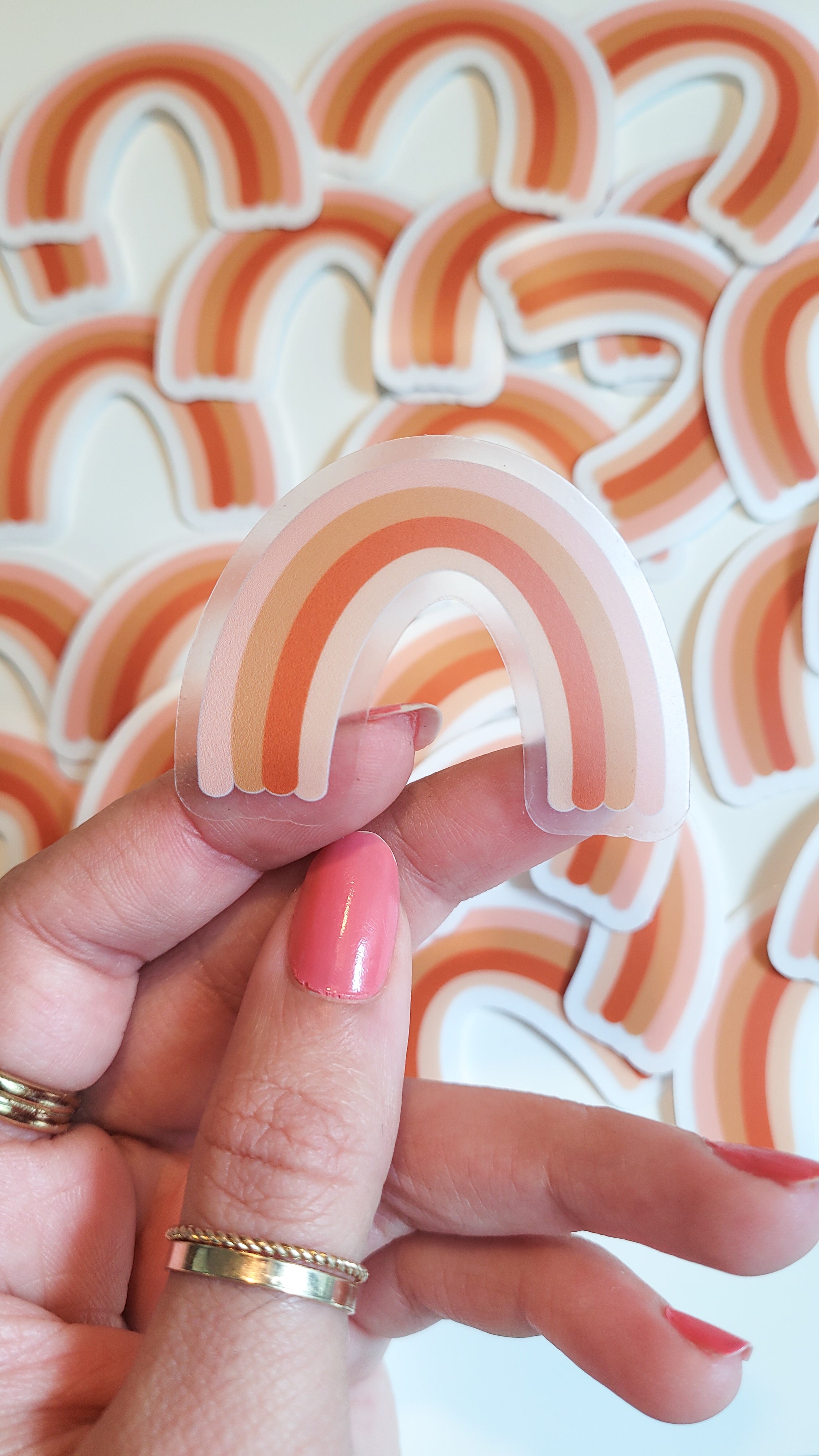 Pink Rainbow Clear Sticker