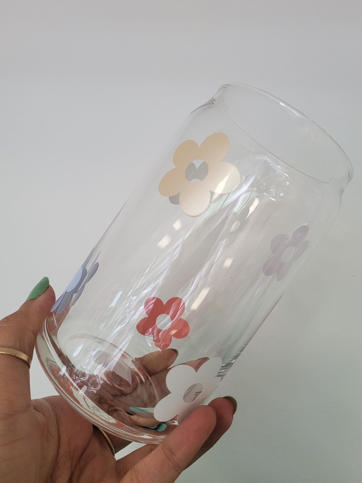Multicolour Daisy Glass Cup