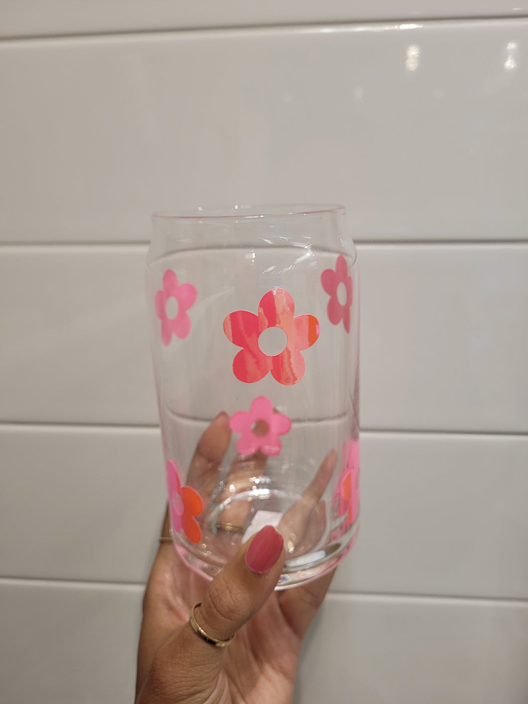 Holographic Pink Daisy Cup