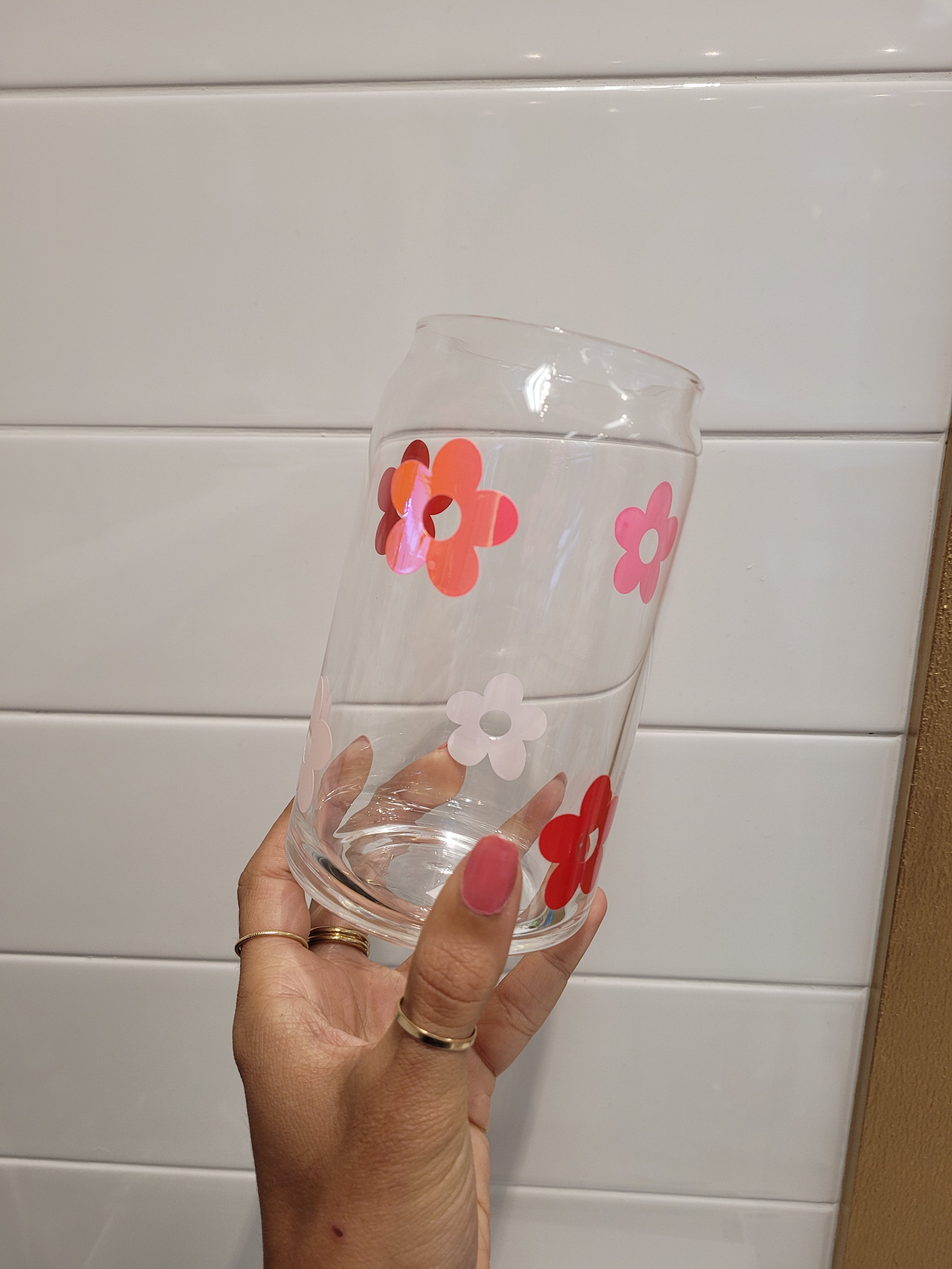 Pink and Red Multicolour Daisy Cup