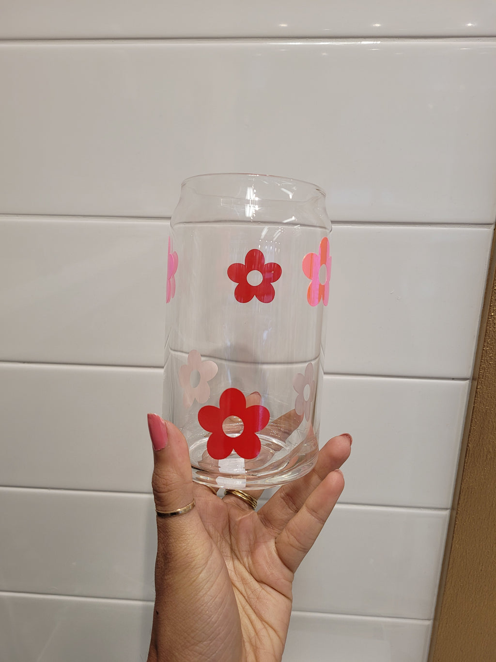 Pink and Red Multicolour Daisy Cup