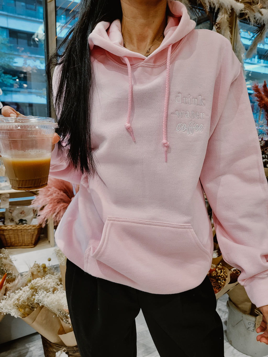 Drink Coffee Embroidered Hoodie
