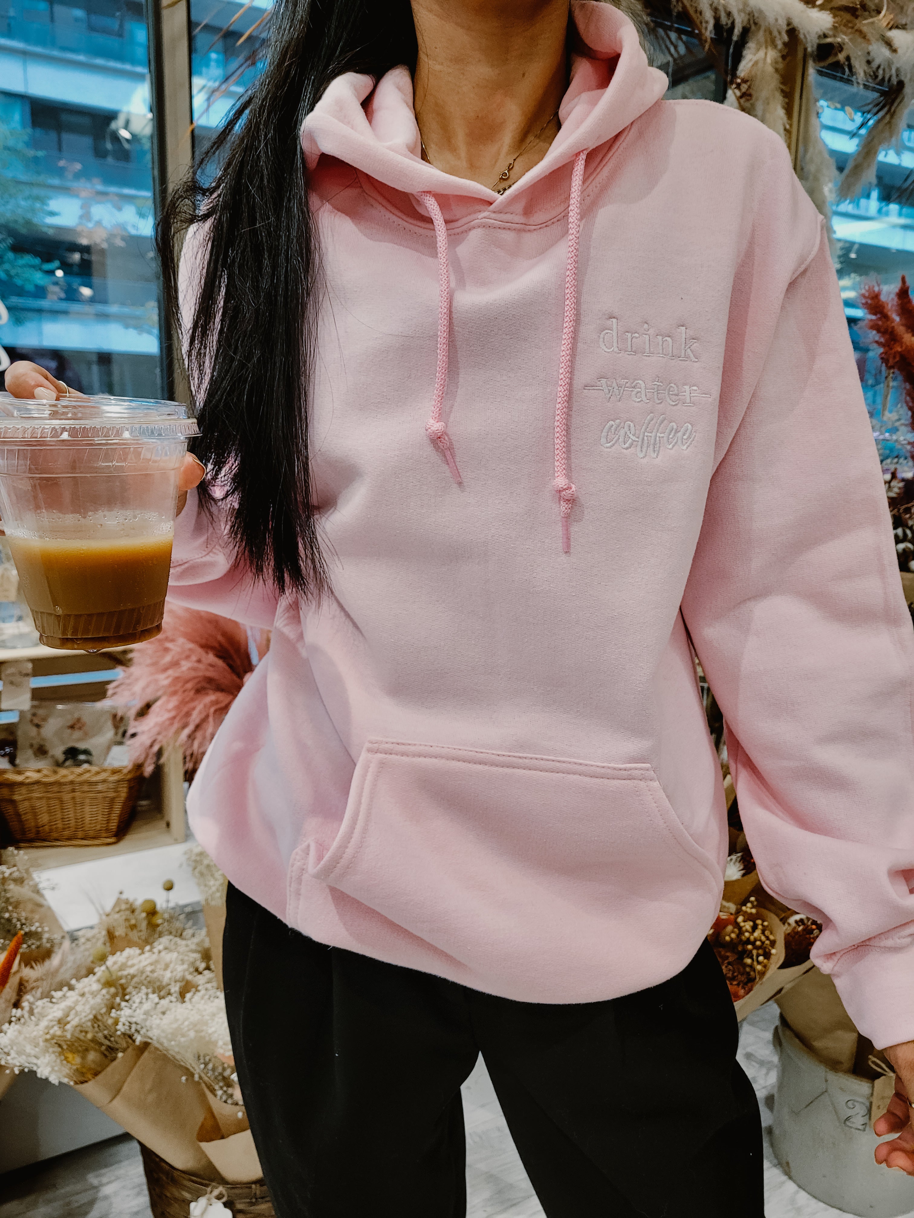 Drink Coffee Embroidered Hoodie