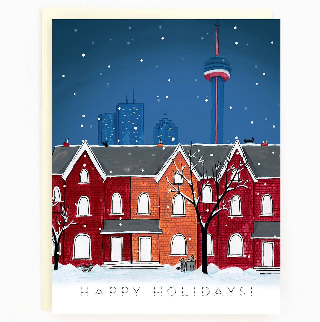 Toronto Snowy Night Holiday Card