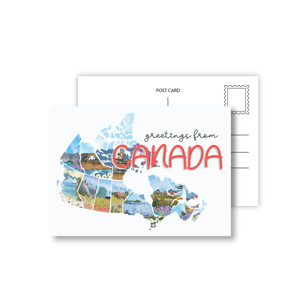 Canada Map Postcard