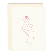 Load image into Gallery viewer, Finger Heart Letterpress Card
