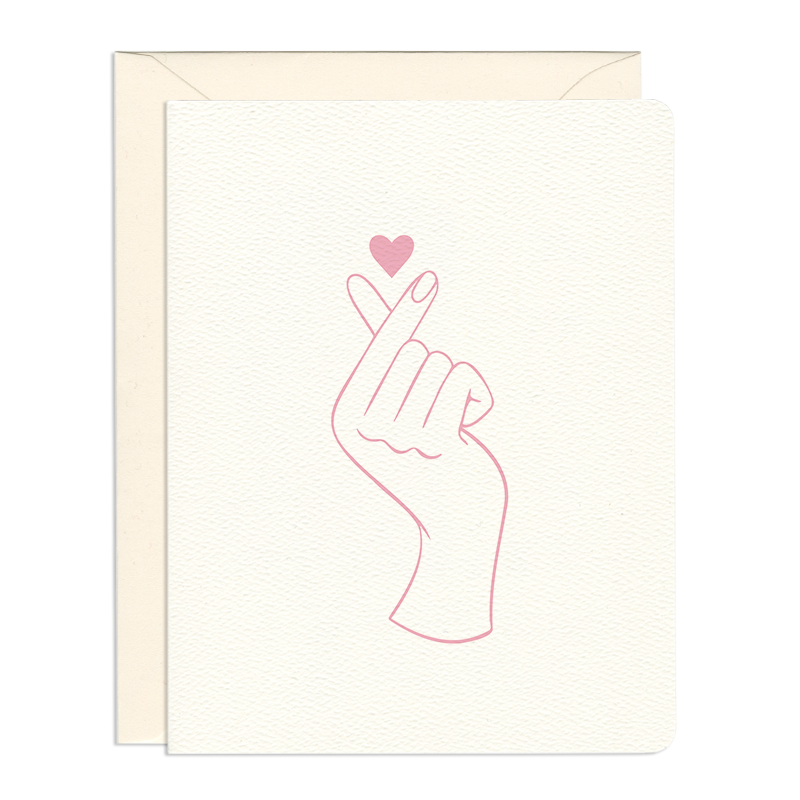 Finger Heart Letterpress Card