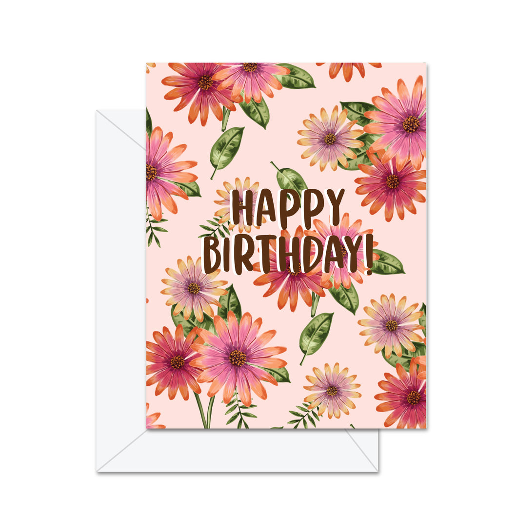 Happy Birthday (African Daisies) - Greeting Card