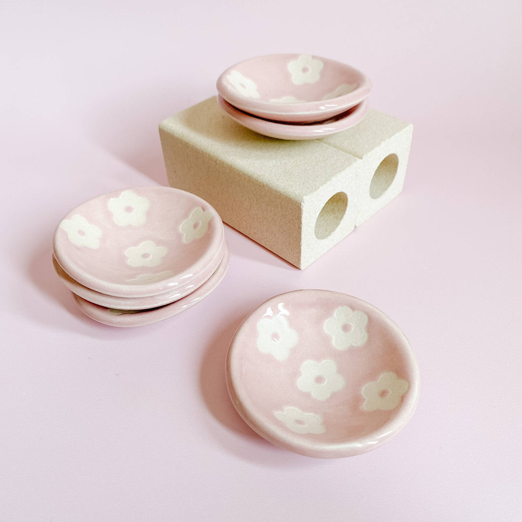 The Mini Flower Ceramic Dish (Pink + White Clay) - Made To O