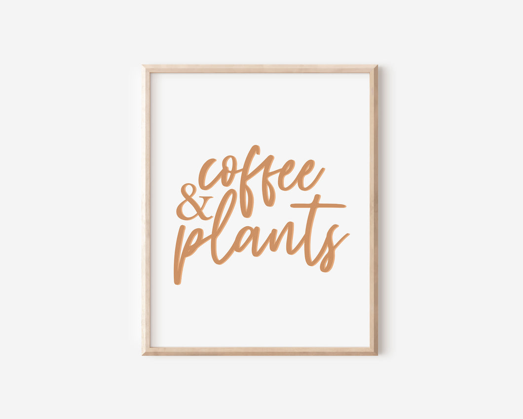 Coffee and Plants Print