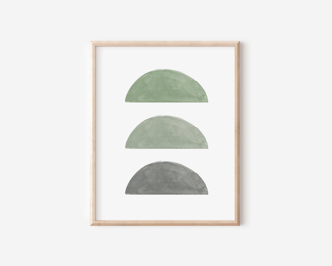 Green Half Moon Print