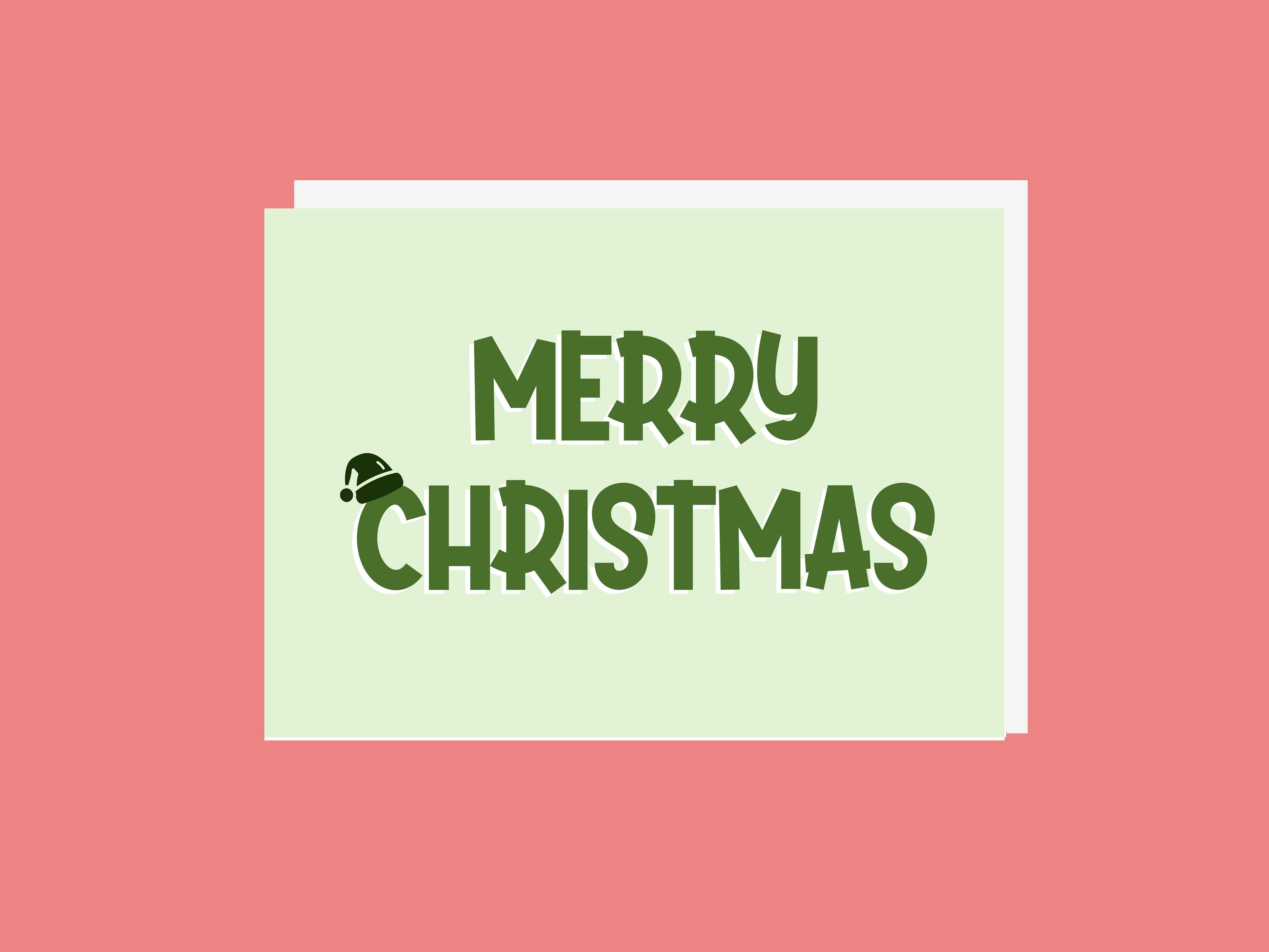 Merry Christmas Hat Card - Greeting Card