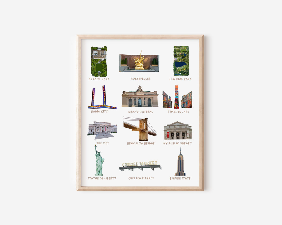 NYC Landmarks Print
