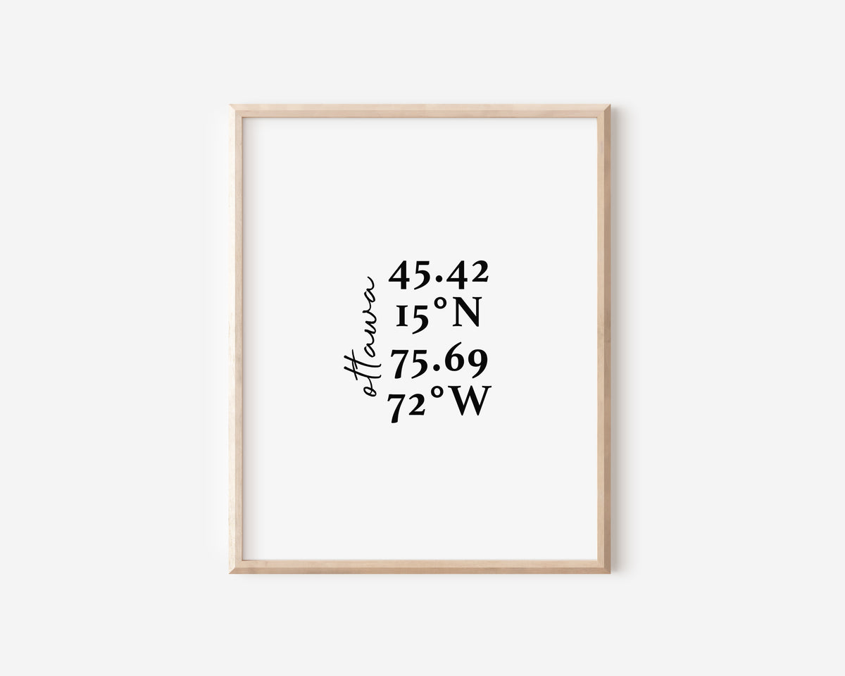 Ottawa City Coordinate Print