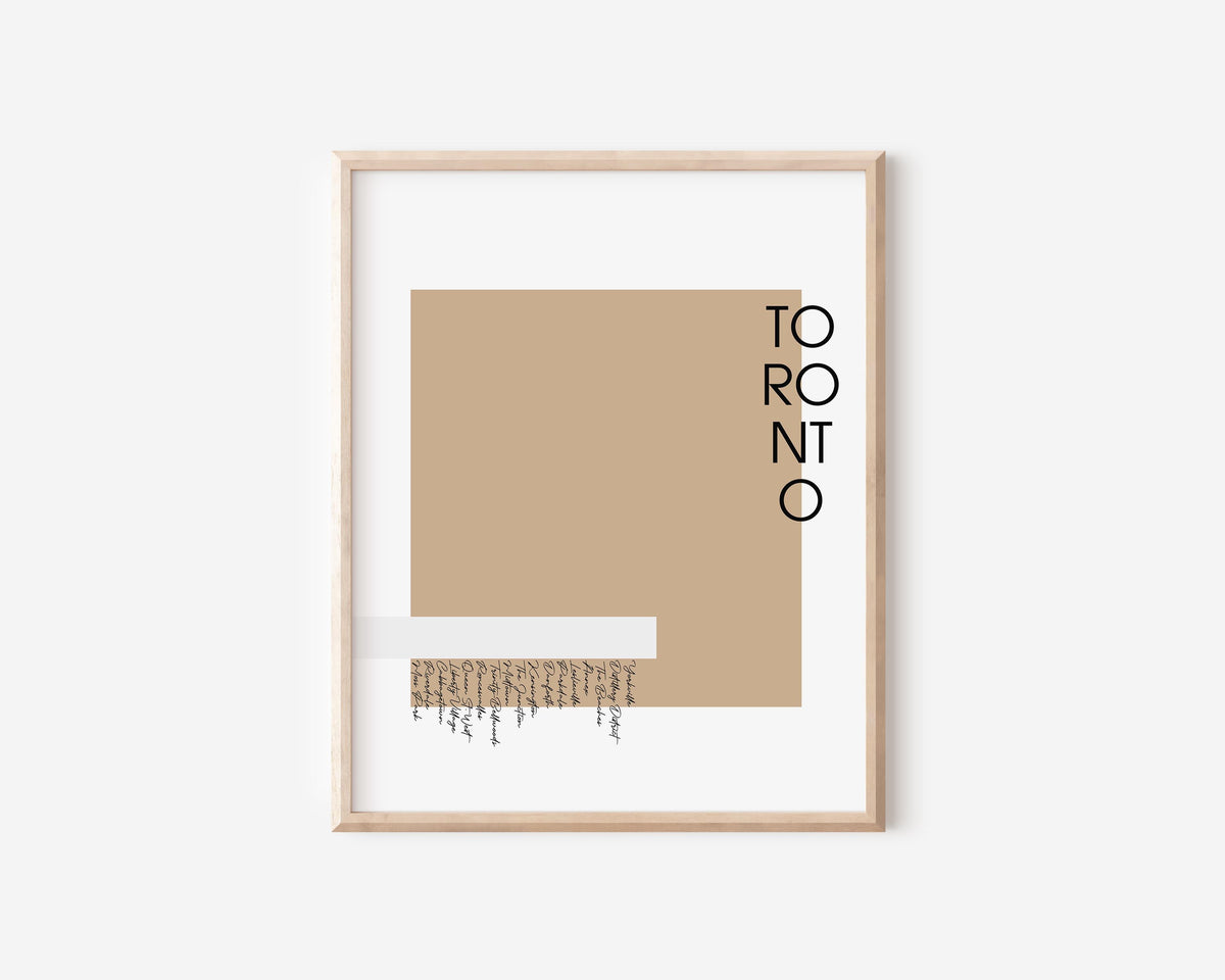 Toronto Neighbourhood Print Beige