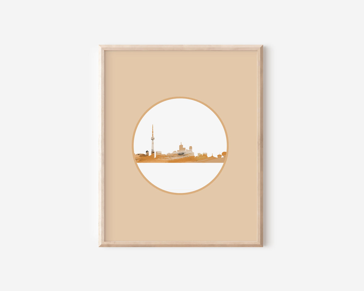 Toronto Beige Skyline Print