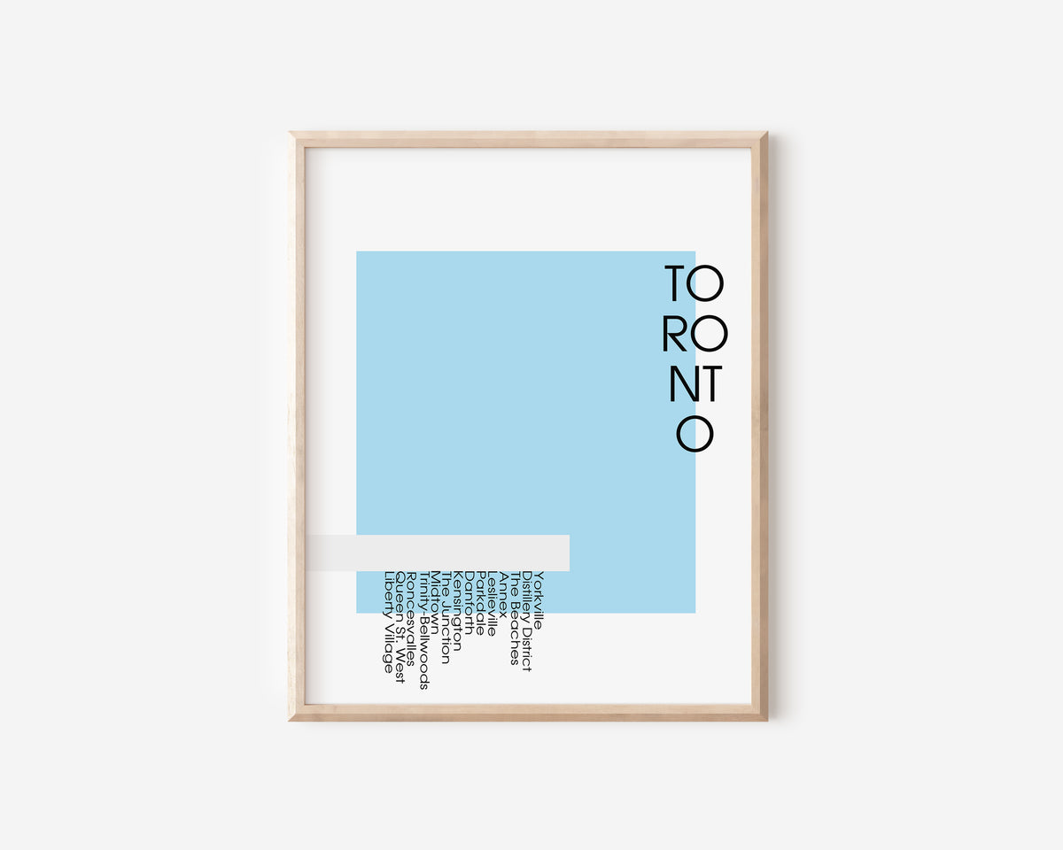 Toronto Neighbourhood Print Blue