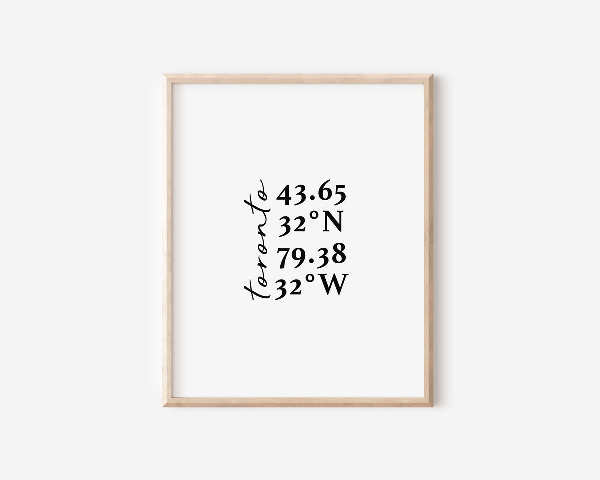 Toronto Coordinates Print