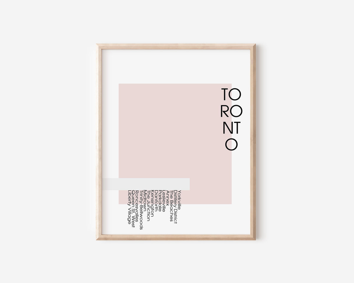 Toronto Neighbourhood Print Pink