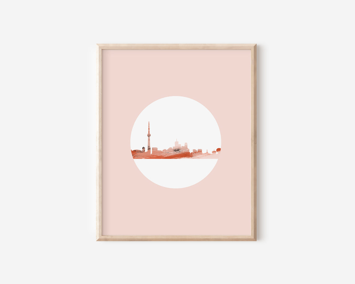 Toronto Pink Skyline Print