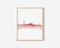 Toronto Pink Watercolour Skyline Print
