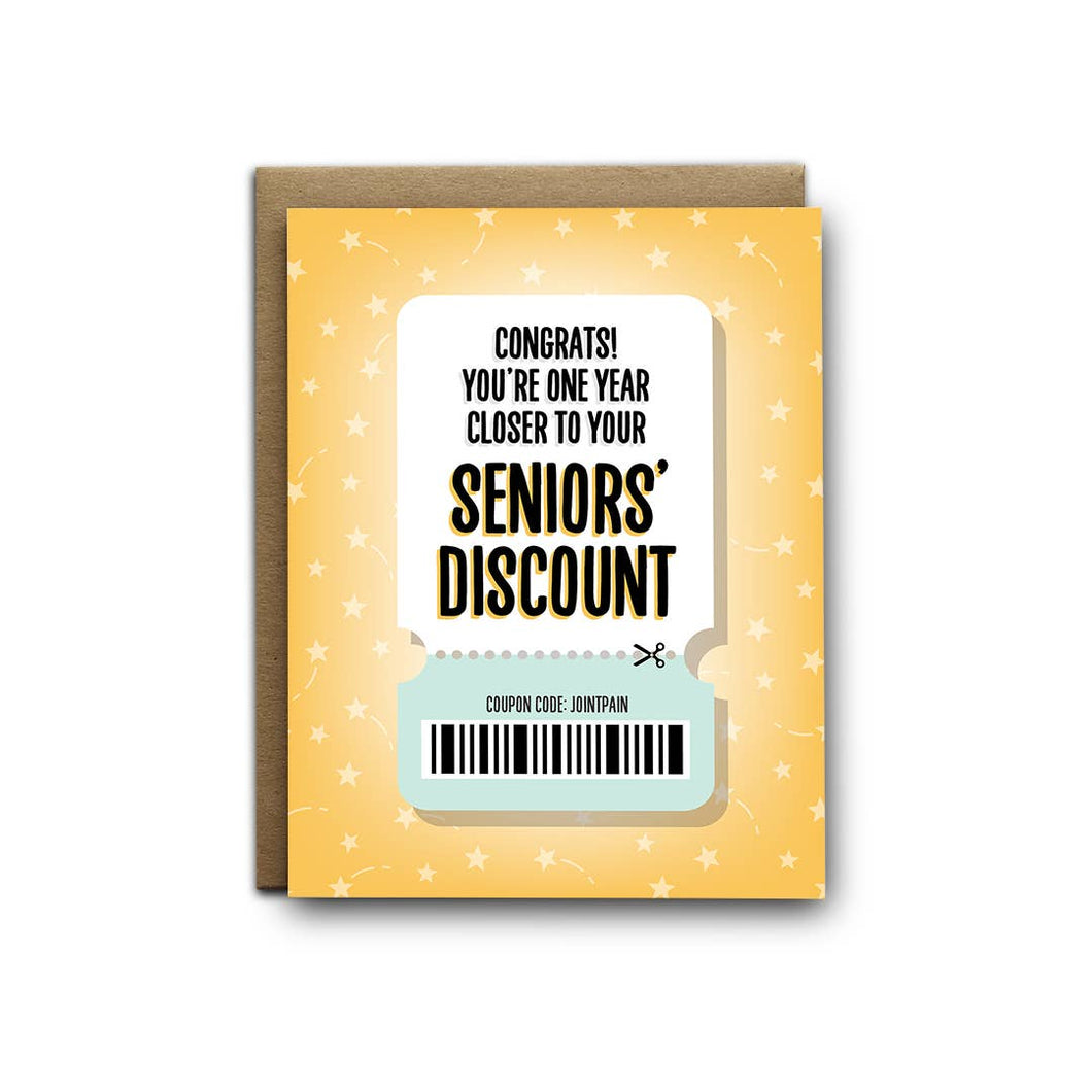 Closer to seniors' discount birthday greeting card