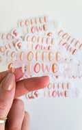 Coffee and Flowers Clear Sticker