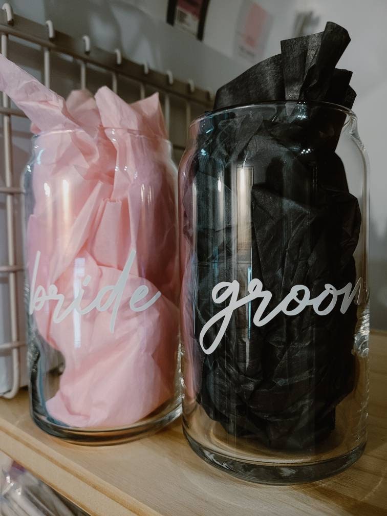 Bride / Groom Glass Cup