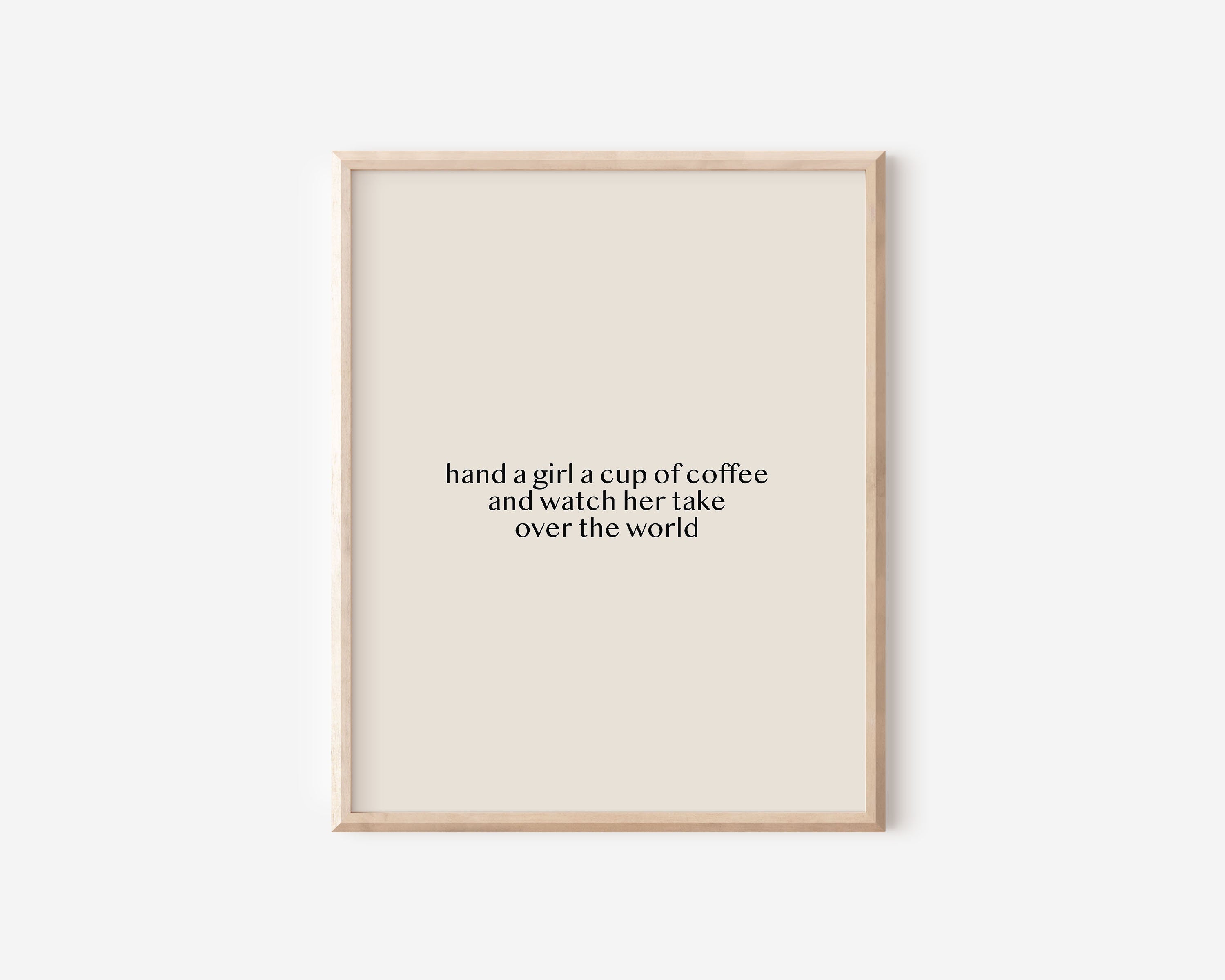 Hand a girl a coffee Print