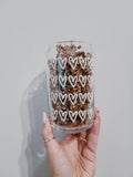 White Heart Glass Cup