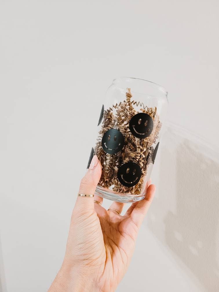 Black Smile Glass Cup