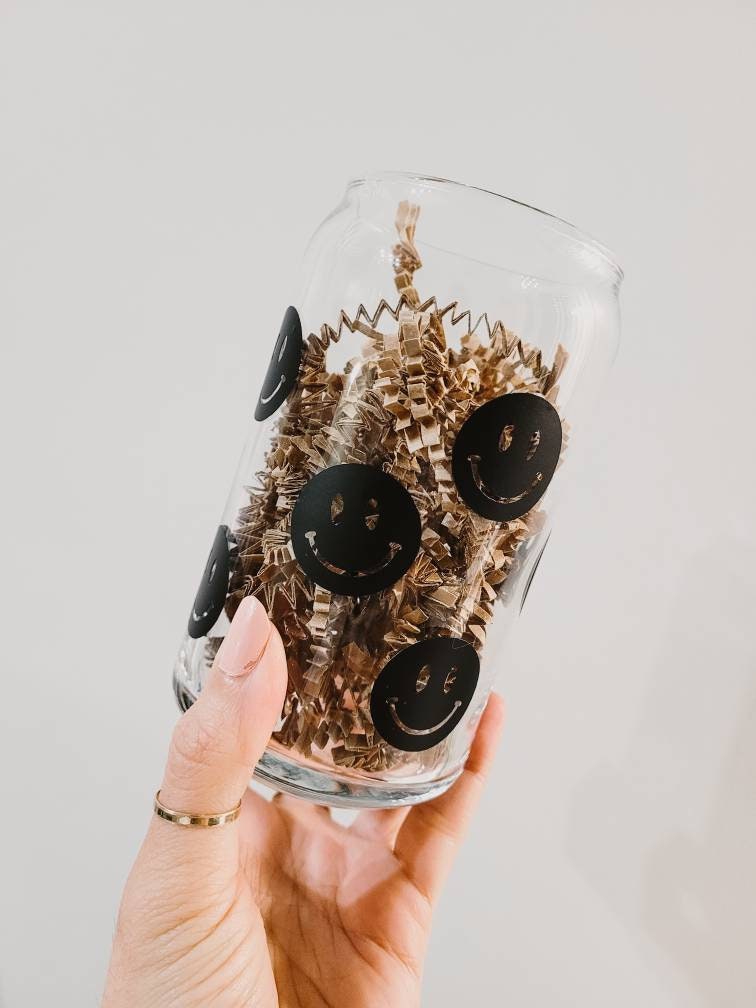 Black Smile Glass Cup
