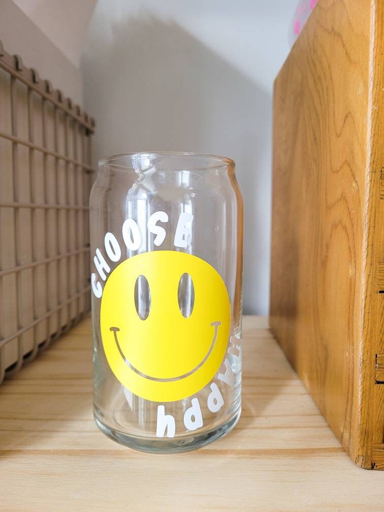 Choose Happy Glass Cup