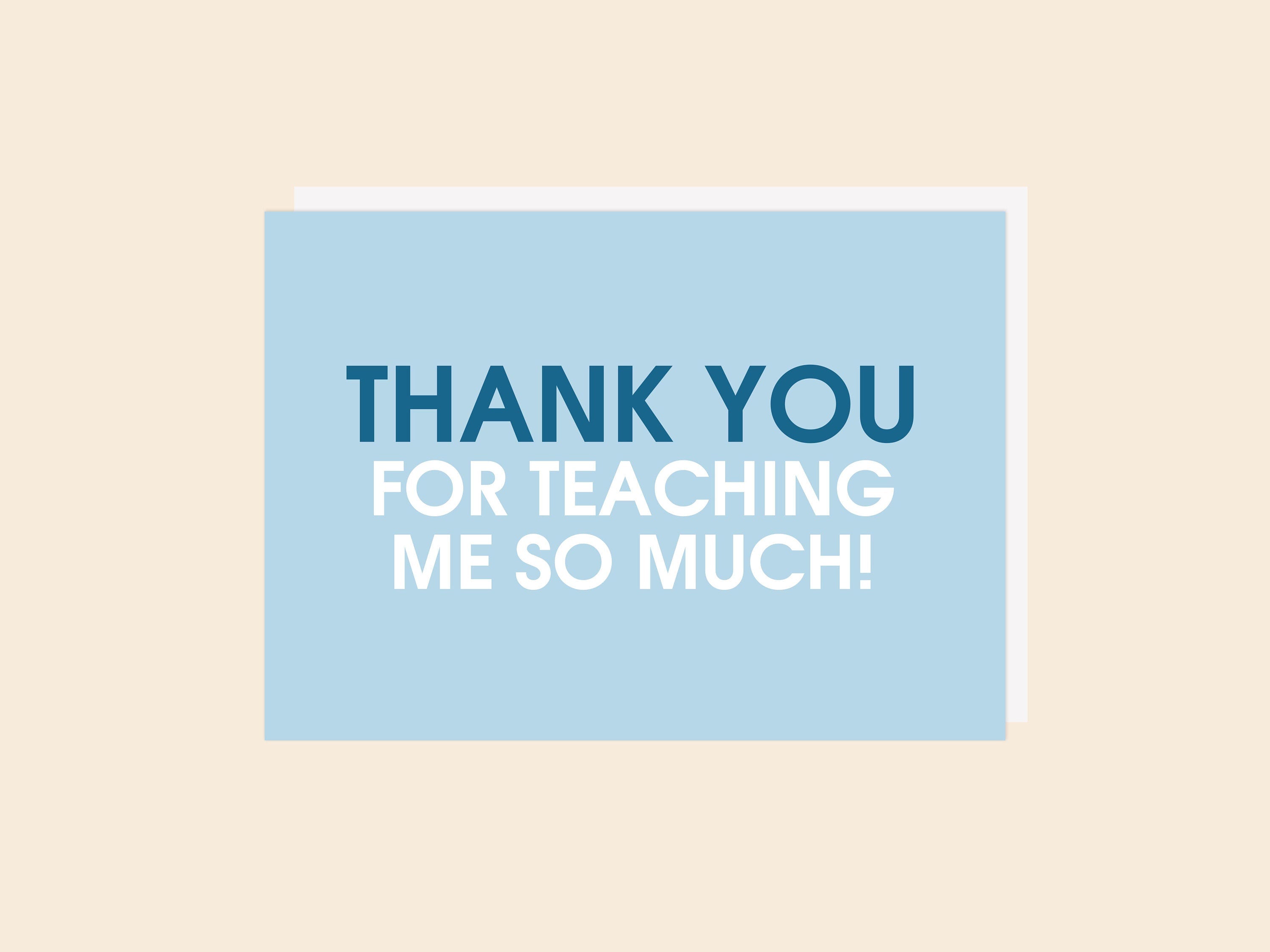 Teacher Card - Thank You - Greeting Card